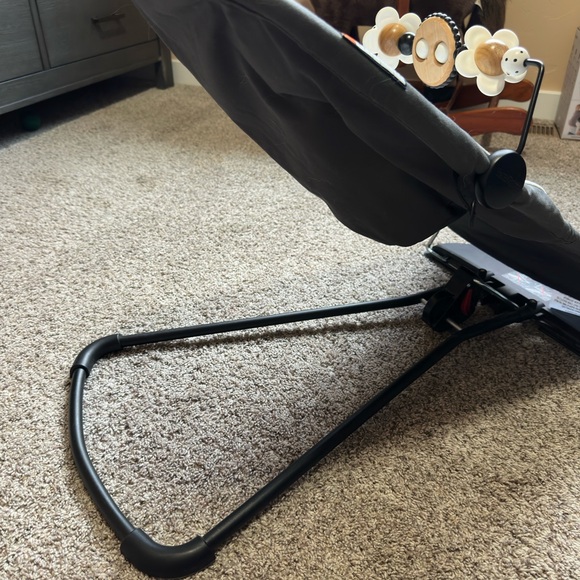 Gray and White Baby Bjorn Bouncer with Toy - Picture 3 of 4